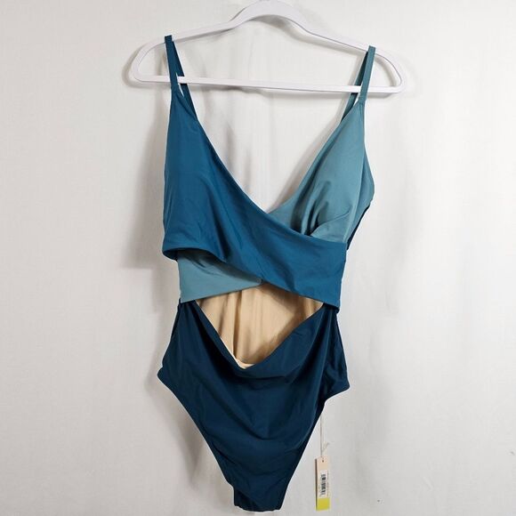 NWT SummerSalt Sea Breeze Cutout One piece in Seaweed & Bluestone & Mist - 12 - Picture 3 of 7